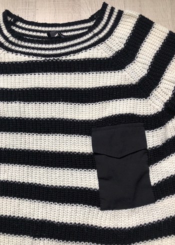 Çizgili Triko Kadın Kazak - Görsel 2