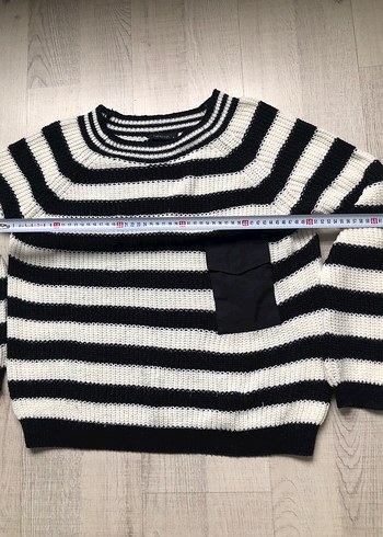 Çizgili Triko Kadın Kazak - Görsel 4