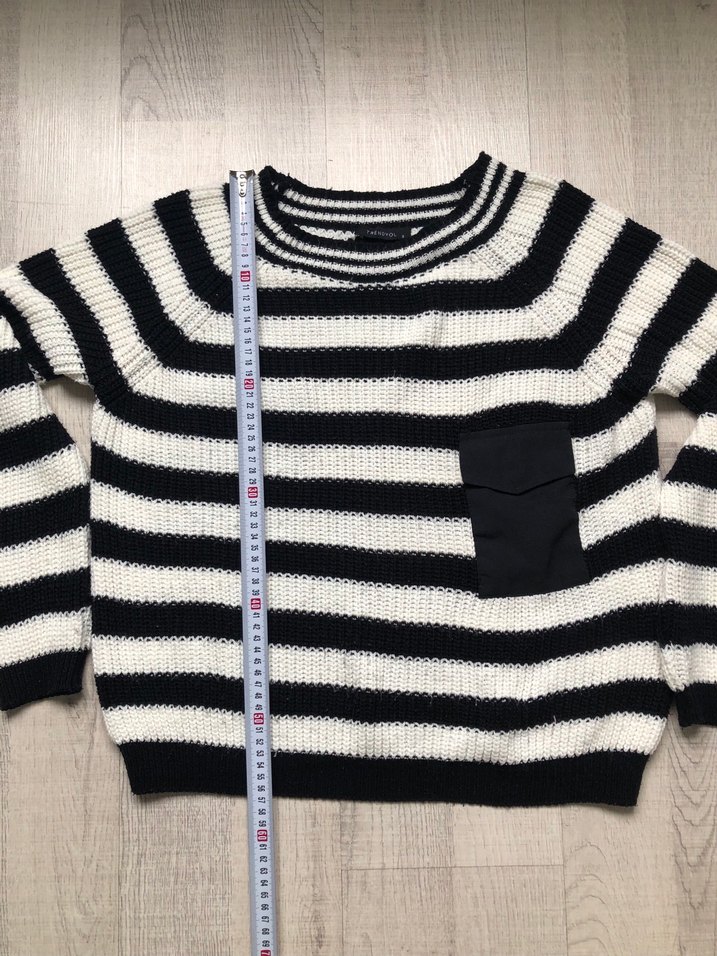 Çizgili Triko Kadın Kazak - Görsel 5