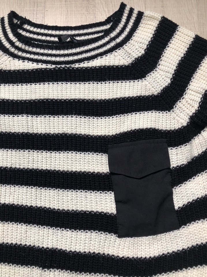 Çizgili Triko Kadın Kazak - Görsel 2