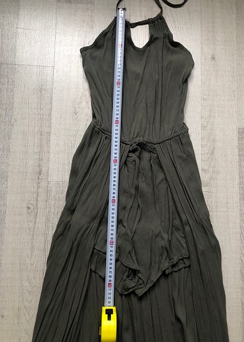 Haki Bohem V-Yaka Uzun Elbise - Görsel 4