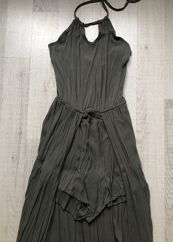 Haki Bohem V-Yaka Uzun Elbise - Görsel 2