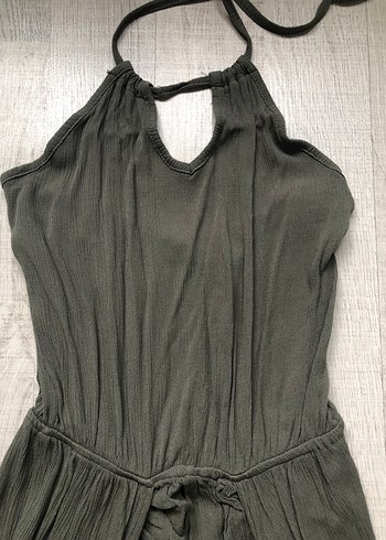 Haki Bohem V-Yaka Uzun Elbise - Görsel 3