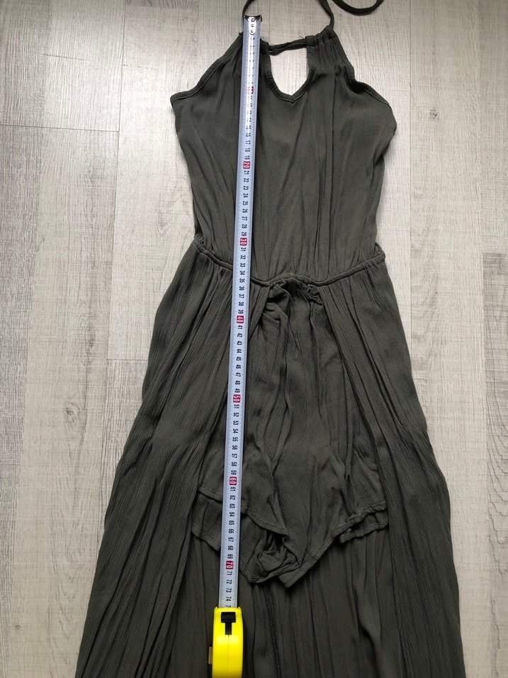 Haki Bohem V-Yaka Uzun Elbise - Görsel 4