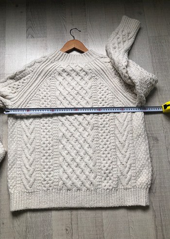 Kadın Beyaz Örgü Kazak - Görsel 5