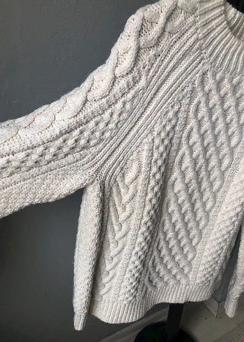 Kadın Beyaz Örgü Kazak - Görsel 2