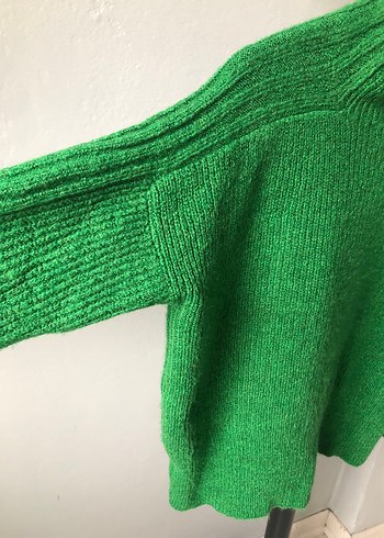 Yeşil Kadın Yün Boğazlı Kazak - Görsel 2