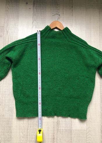 Yeşil Kadın Yün Boğazlı Kazak - Görsel 5