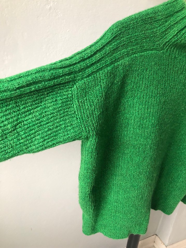 Yeşil Kadın Yün Boğazlı Kazak - Görsel 2