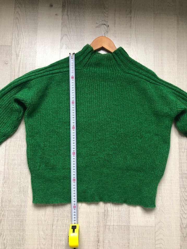 Yeşil Kadın Yün Boğazlı Kazak - Görsel 5