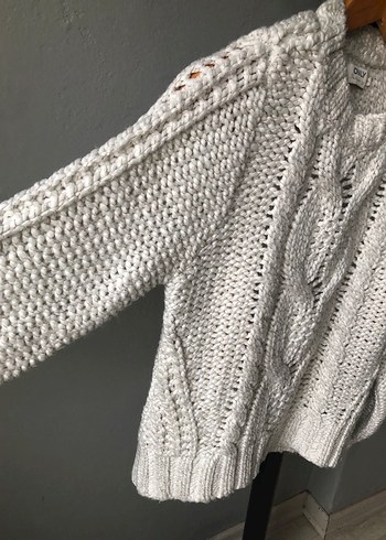 Bohem Tarz Gri Örgü Kadın Kazak - Görsel 2