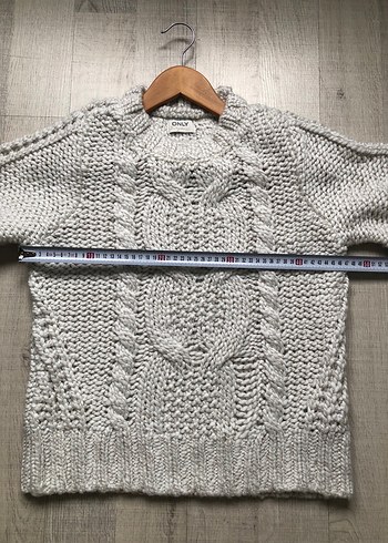 Bohem Tarz Gri Örgü Kadın Kazak - Görsel 8