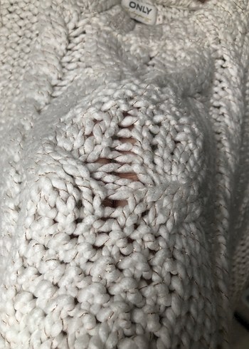 Bohem Tarz Gri Örgü Kadın Kazak - Görsel 3