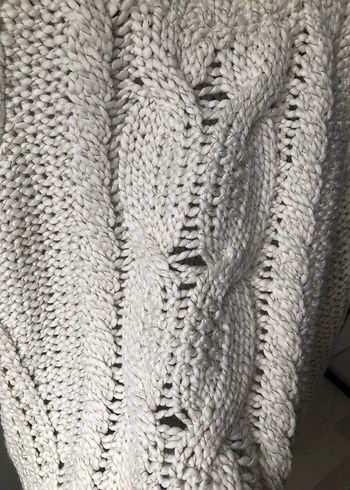 Bohem Tarz Gri Örgü Kadın Kazak - Görsel 4