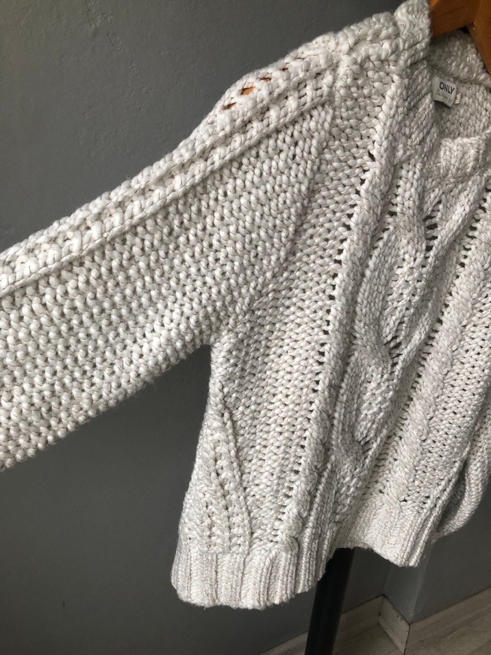 Bohem Tarz Gri Örgü Kadın Kazak - Görsel 2