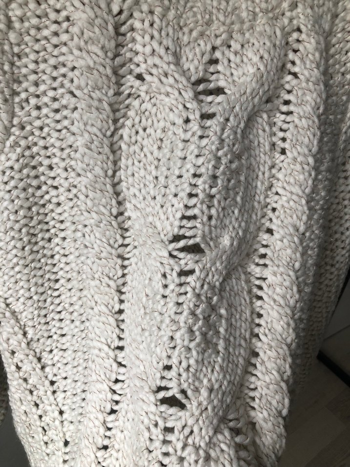 Bohem Tarz Gri Örgü Kadın Kazak - Görsel 4