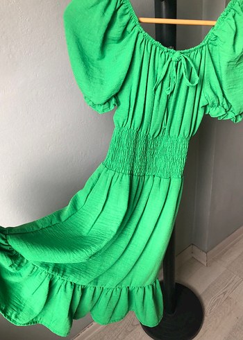 Yeşil Bohem Midi Elbise - Görsel 3