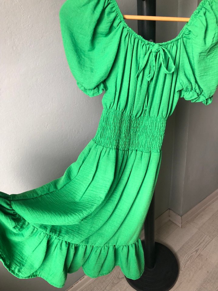 Yeşil Bohem Midi Elbise - Görsel 3