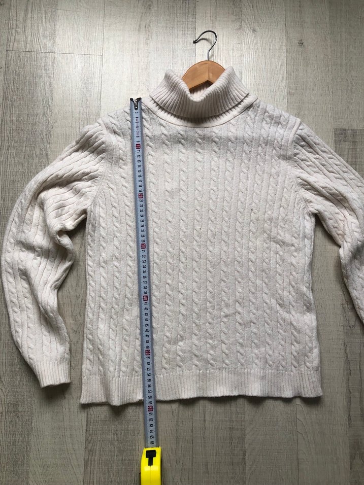 Beyaz Örgü Boğazlı Kadın Kazak - Görsel 5