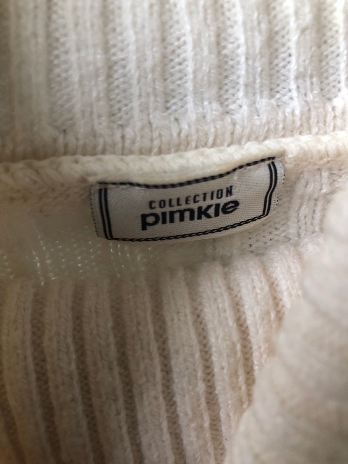 Beyaz Örgü Boğazlı Kadın Kazak - Görsel 3