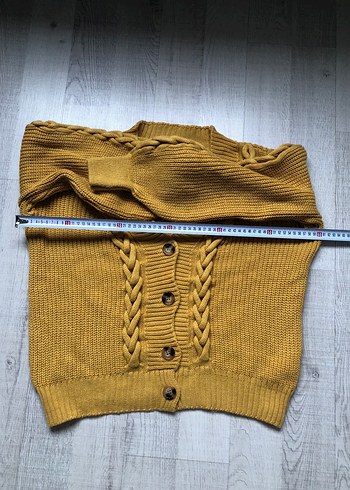 Kadın Sarı Örgü Hırka - Görsel 4