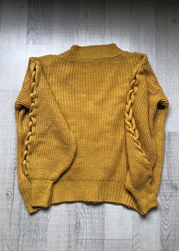 Kadın Sarı Örgü Hırka - Görsel 5