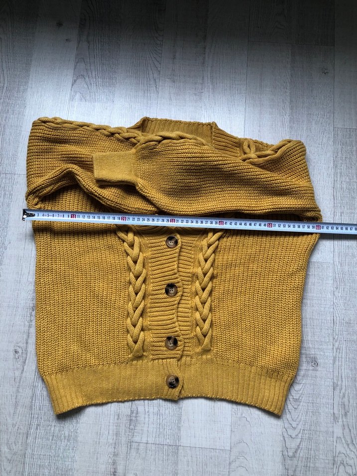 Kadın Sarı Örgü Hırka - Görsel 4