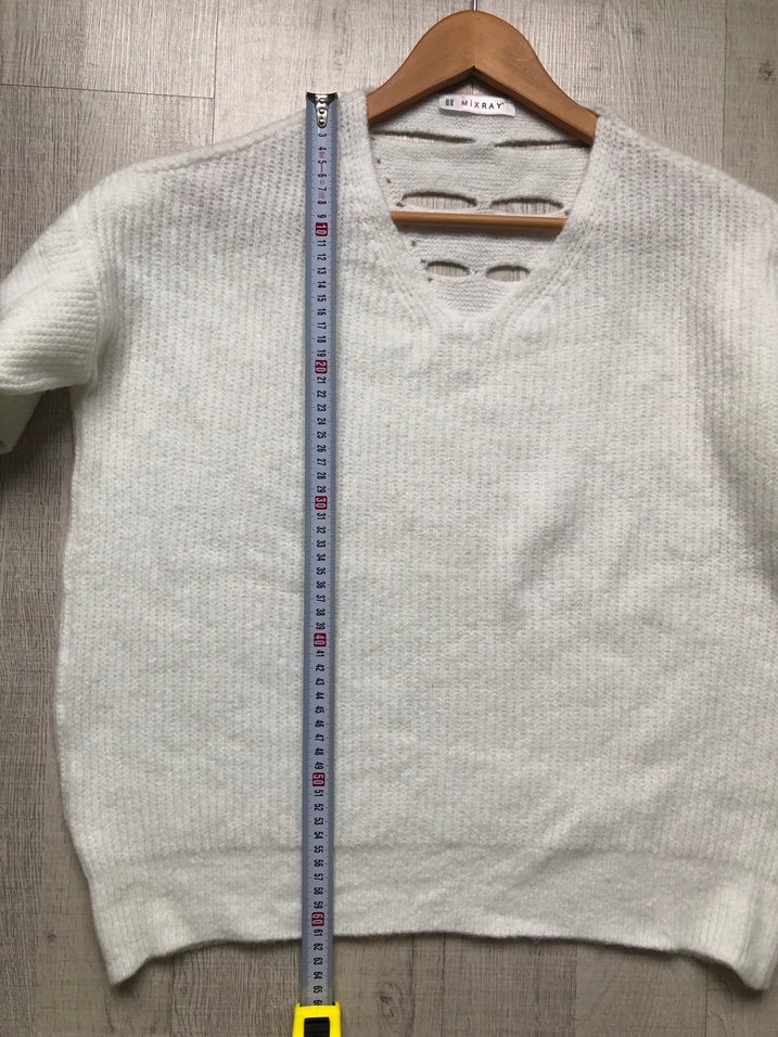 KremV Yaka Salaş Örgü Kadın Kazak - Görsel 5