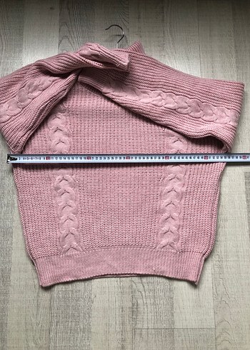 Pembe Triko Boğazlı Kadın Kazak - Görsel 5