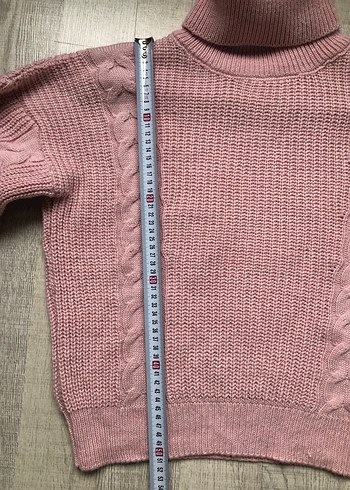 Pembe Triko Boğazlı Kadın Kazak - Görsel 4