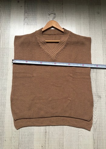 Bej V Yaka Kadın Triko Süveter - Görsel 6