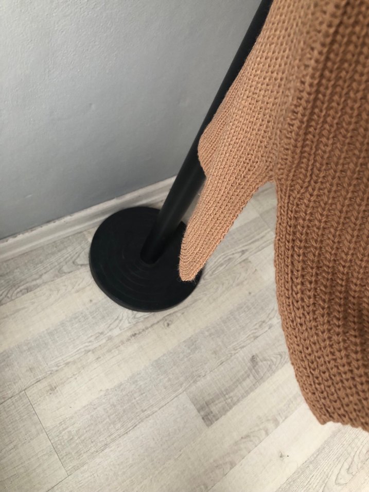 Bej V Yaka Kadın Triko Süveter - Görsel 3