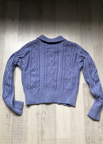 Mavi Örgü Bohem Kadın Hırka - Görsel 6