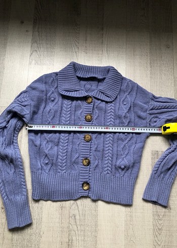 Mavi Örgü Bohem Kadın Hırka - Görsel 5