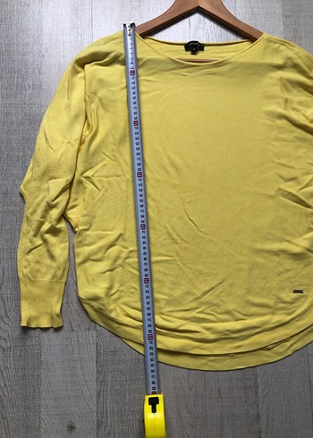 Sarı Kadın Keten Salaş Sweatshirt - Görsel 6