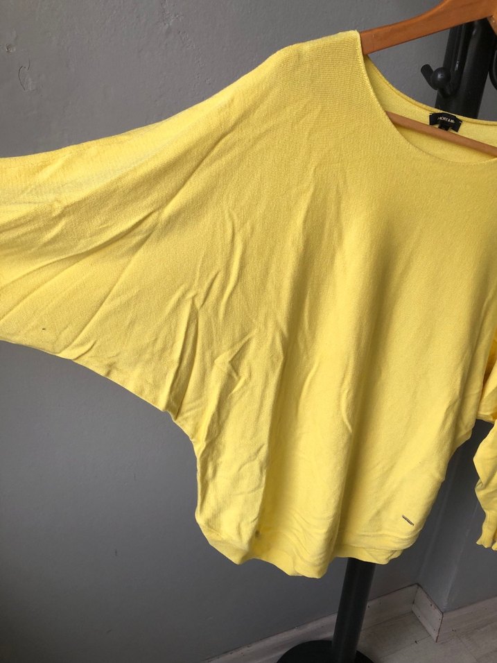 Sarı Kadın Keten Salaş Sweatshirt - Görsel 2