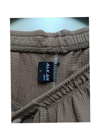 Bej Rahat Kesim Kadın Keten Pantolon - Görsel 2