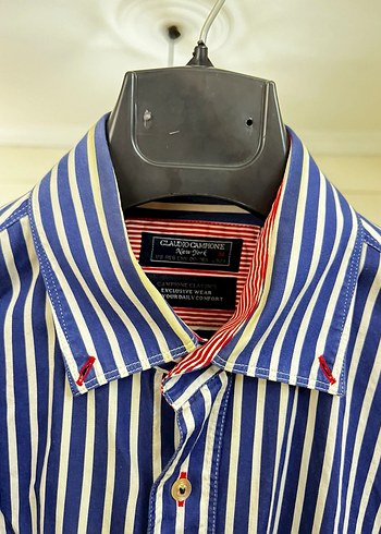 Mavi Çizgili Pamuklu Uzun Kollu Erkek Gömlek - Görsel 2