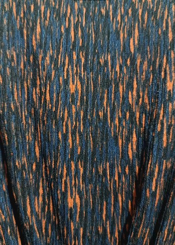 Uzun Kollu lacivert bakır renki Piliseli Bohem Elbise - Görsel 4