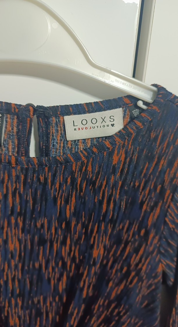 Uzun Kollu lacivert bakır renki Piliseli Bohem Elbise - Görsel 2