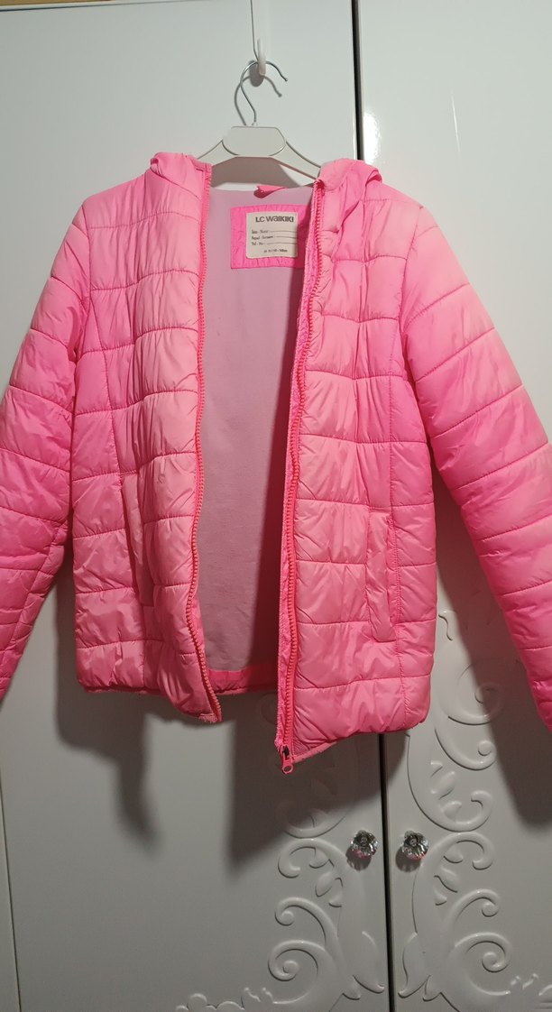 Kız Çocuk Pembe Fermuarlı Mont - Görsel 4