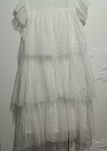 Kız Çocuk Beyaz Fırfırlı Bohem Elbise - Görsel 3