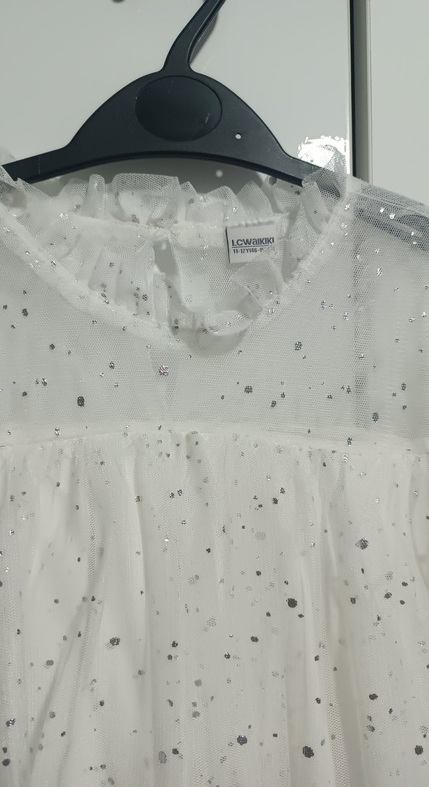 Kız Çocuk Beyaz Fırfırlı Bohem Elbise - Görsel 2