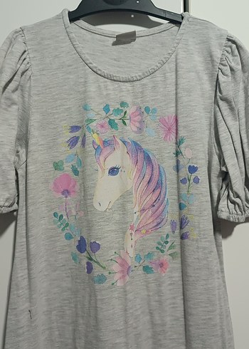 Gri Kız Çocuk Bohem Elbise - Görsel 2