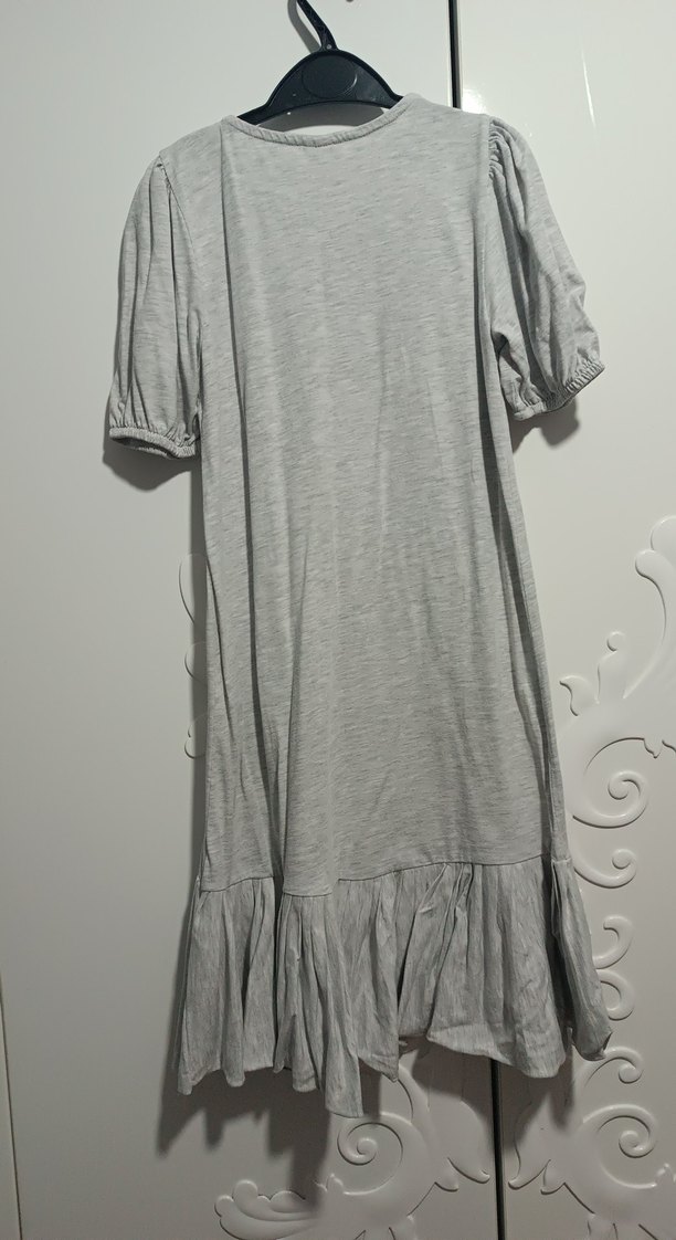 Gri Kız Çocuk Bohem Elbise - Görsel 3