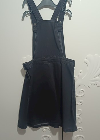 Siyah Kız Çocuk Kot Salopet - Görsel 3