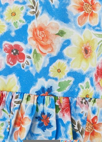 Çiçek Desenli Renkli Kız Bebek Elbisesi - Görsel 3