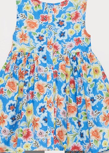 Çiçek Desenli Renkli Kız Bebek Elbisesi - Görsel 2