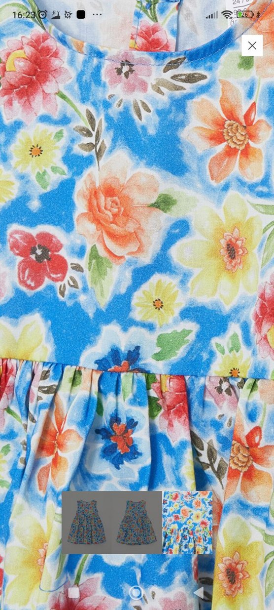 Çiçek Desenli Renkli Kız Bebek Elbisesi - Görsel 3