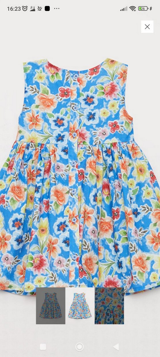 Çiçek Desenli Renkli Kız Bebek Elbisesi - Görsel 2